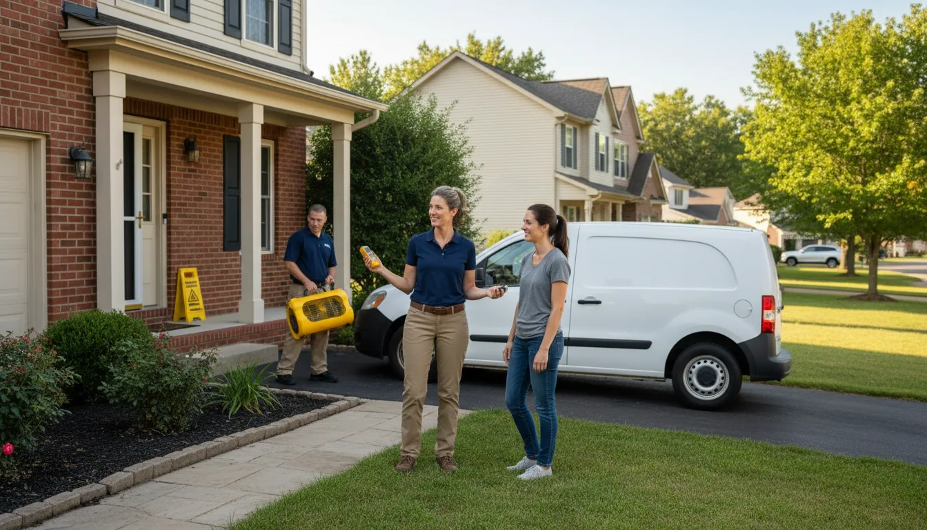 Residential water damage restoration in Martinton, IL